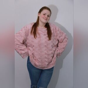 Cozy Pink Textured Sweater